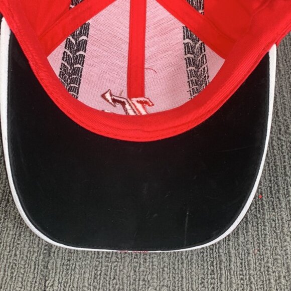 Stoops Freightliner Baseball Hat Cap Mens OSFA Red Black Tread Faux Suede Brim - Picture 12 of 16